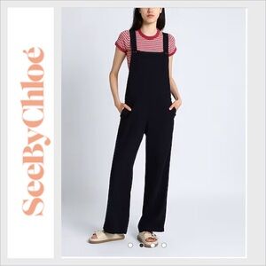 NWOT See By CHLOE black crepe jumpsuit size 36 US 4/6